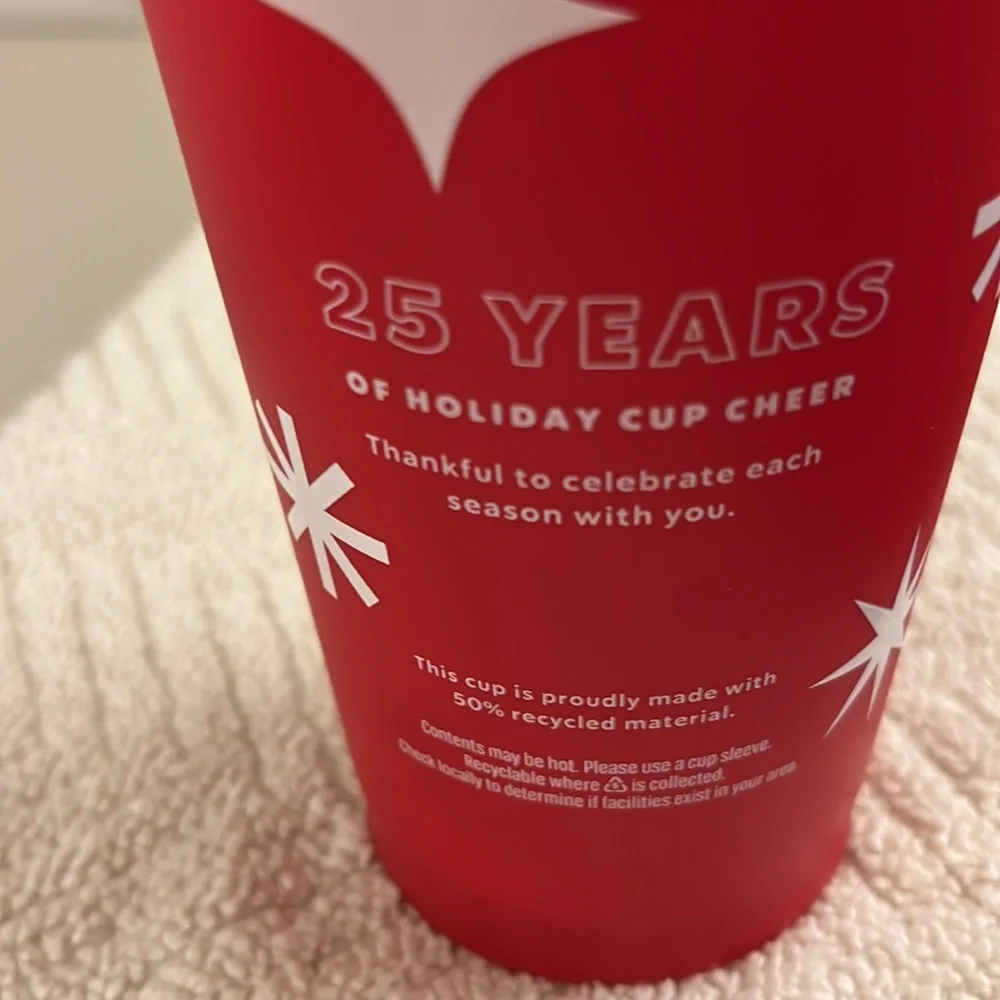 Starbucks 2024 Red White Green Holiday Cup Reusable Dishwasher Safe 16 oz